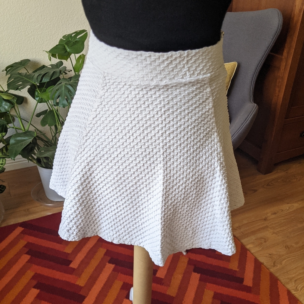 White skater skirt